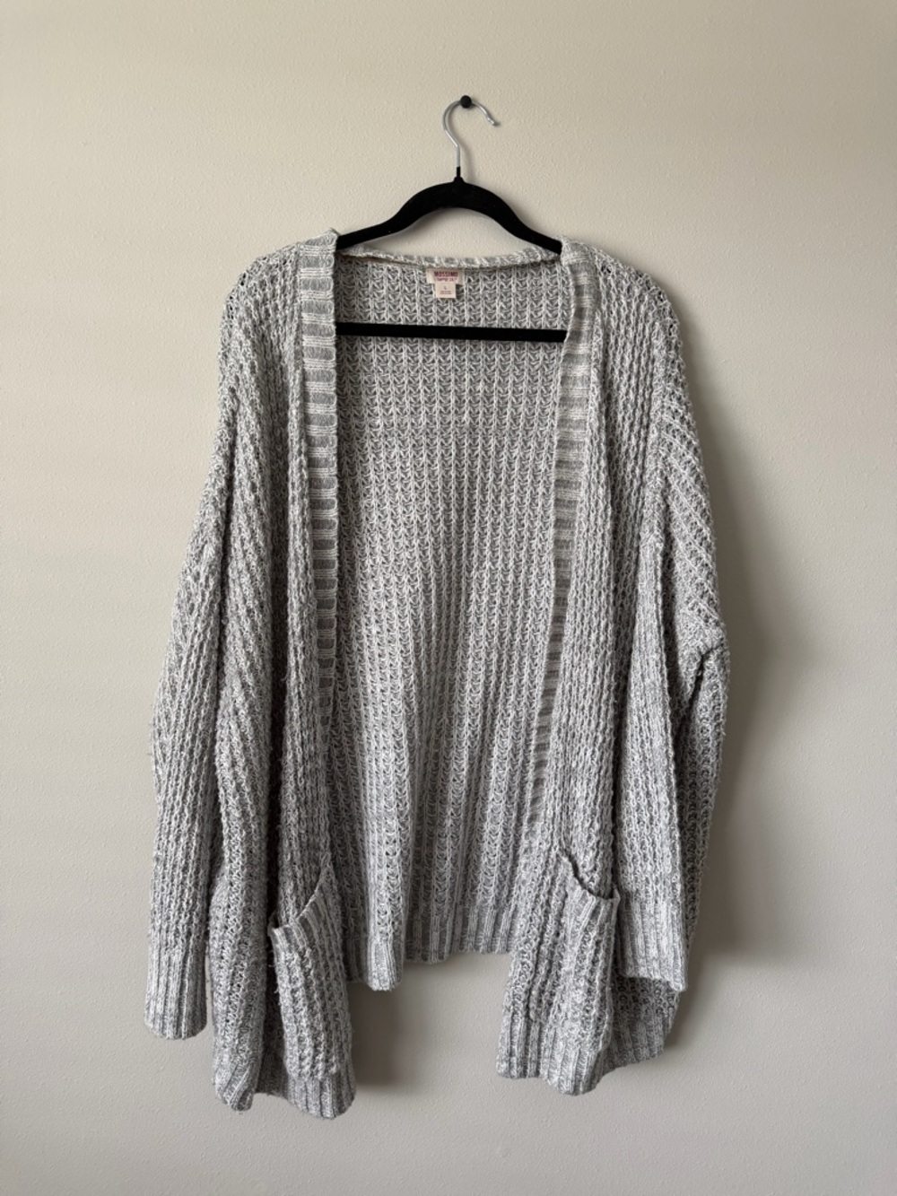 Mossimo Supply Co. Light Gray Open-Front Chunky Knit Cardigan